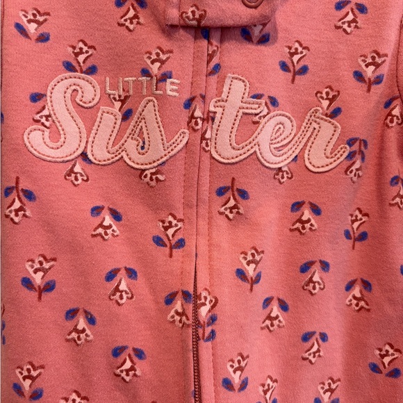 Carter's Pink Floral Little Sister Footie Size 6 months NWT - Picture 6 of 7